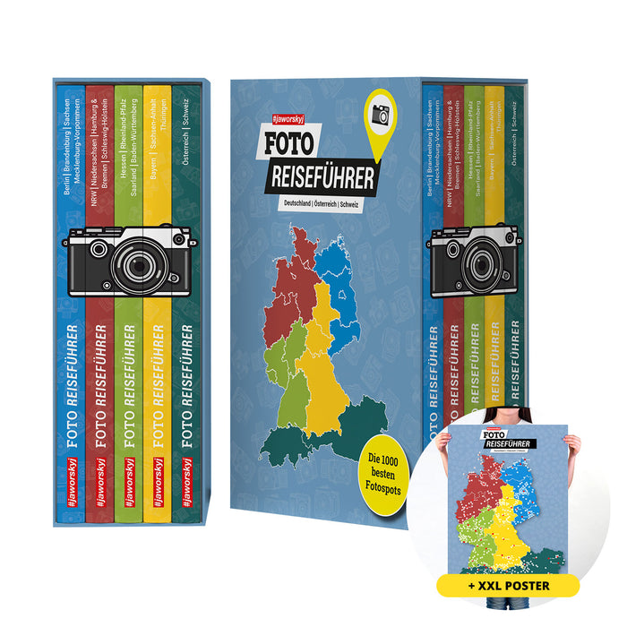 #jaworskyj Foto Reiseführer - Alle 5 Bücher mit Box und Poster - Die besten Fotospots in Deutschland, Österreich & Schweiz
