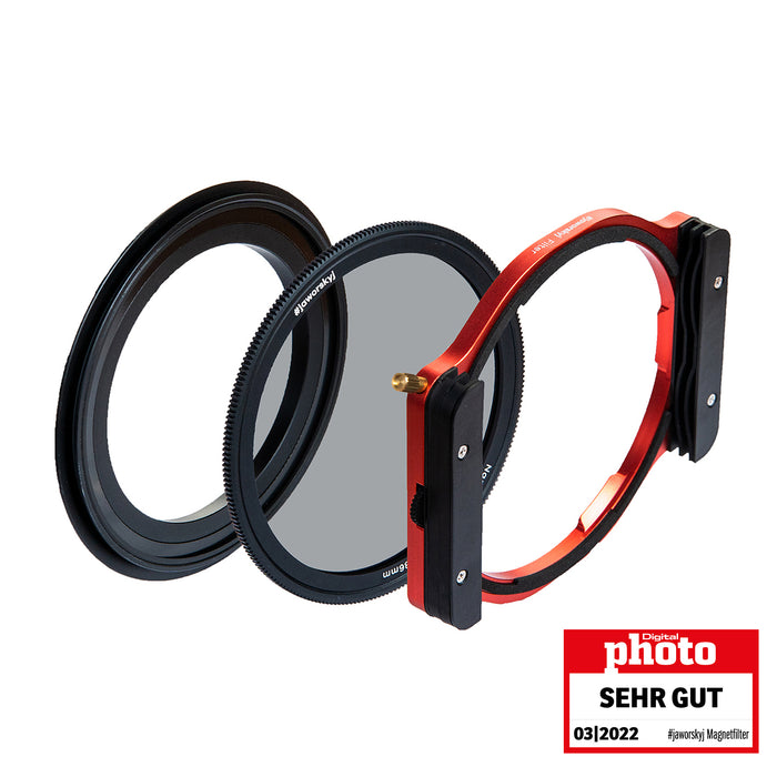 #jaworskyj Magnet Filter Set incl. Magnet Polarizing Filter, Magnet Adapter Ring and Filter Holder Red